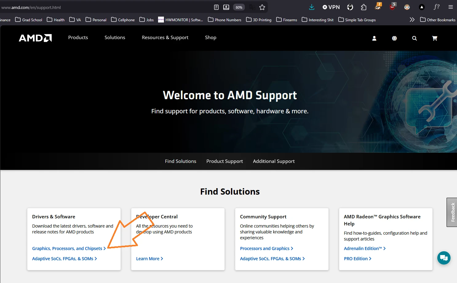 AMD Support home page
